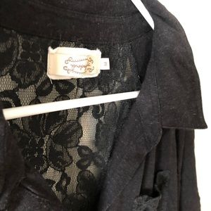 Propaganda black flower lace top